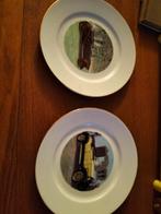 Deux assiettes de collection limoge avec dessins de voitures, Enlèvement ou Envoi