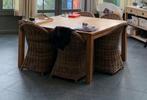Teaken vierkante tafel 150x150, Huis en Inrichting, Ophalen, Zo goed als nieuw
