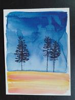 Jean Michel Folon  1934 - 2005   Aquarel  Landschap, Antiek en Kunst, Verzenden