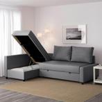 Friheten grijze slaapbank Ikea, Huis en Inrichting, Hout, Modern, Gebruikt, 125 tot 150 cm
