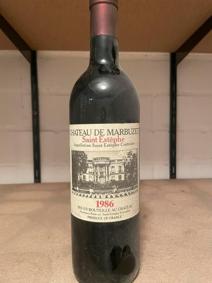Château de Marbuzet Saint-Estèphe 1986, Verzamelen, Wijnen, Zo goed als nieuw, Frankrijk, Vol, Ophalen of Verzenden