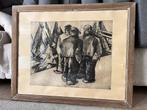 Henri Ramah - grote gravure „Vlaamse vissers”, Ophalen