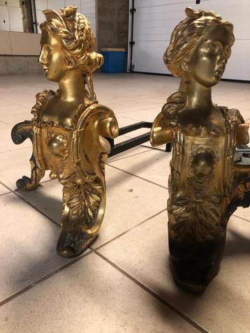 Paire de chenets garniture en bronze  beschikbaar voor biedingen