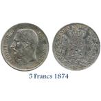 België >Leopold II - 5 francs - 1874, Postzegels en Munten, Zilver, Ophalen of Verzenden, Losse munt, Zilver