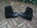 Gratis verzenden nieuwe zwarte leren plateau laarzen mt 36, Kleding | Dames, Verzenden, Zwart, Lage of Enkellaarzen, Nieuw