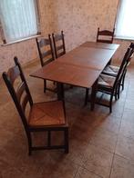 uitschuifbare eettafel met 6 stoelen, Huis en Inrichting, Tafels | Eettafels, Ophalen