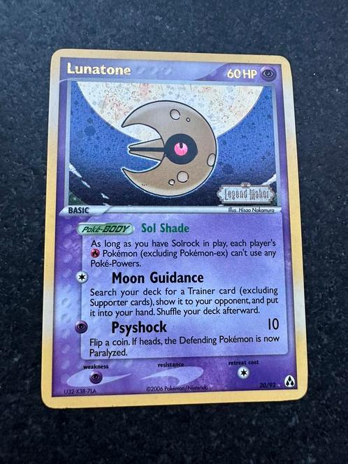 Pokémon Lunatone 20/92 Ex Créateur de Légendes Reverse Holo, Hobby & Loisirs créatifs, Jeux de cartes à collectionner | Pokémon