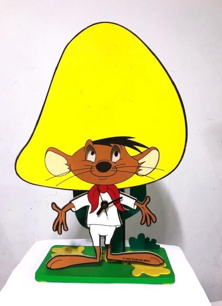 Speedy Gonzales klok Bewegende ogen benen H 40 cm😍💑🤗, Verzamelen, Beelden en Beeldjes, Zo goed als nieuw, Dier, Ophalen of Verzenden