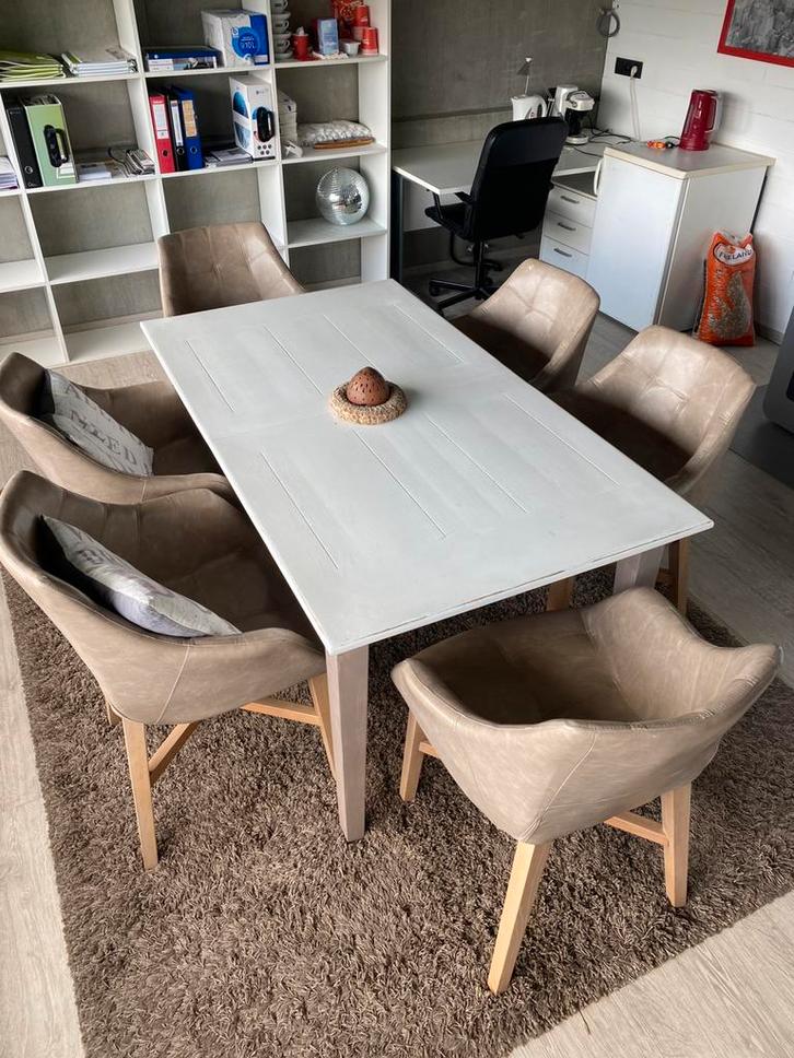 Eettafel met 6 stoelen, Huis en Inrichting, Tafels | Eettafels, Gebruikt, Ophalen