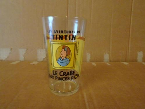 Groot Amora Tintin glas - De krab met de gouden klauwen - He, Verzamelen, Glas en Drinkglazen, Zo goed als nieuw, Waterglas, Ophalen of Verzenden