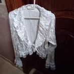 Colbert blouse vestje wit reliëf maat 38, Ophalen of Verzenden, Maat 38/40 (M), Wit