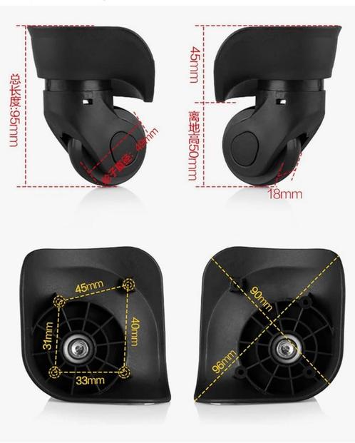 2 roulettes universelles de rechange en pvc pour valises, Motoren, Accessoires | Koffers en Tassen, Zo goed als nieuw, Ophalen of Verzenden