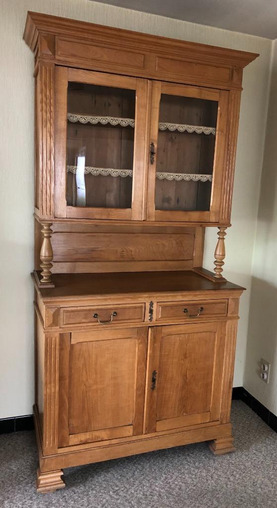 Blankhouten vitrinekast, Antiek en Kunst, Curiosa en Brocante, Ophalen