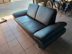 Zwarte moderne lederen zetel, Huis en Inrichting, Ophalen, Zo goed als nieuw, 200 tot 250 cm, Leer