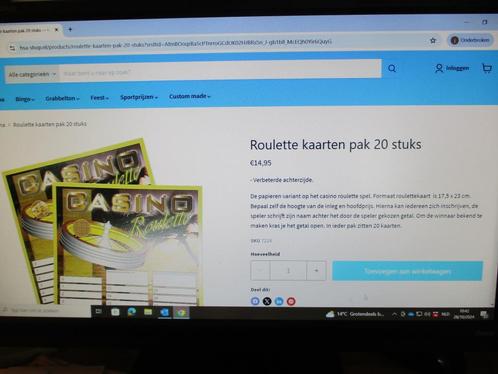 Casino Roulette kaarten, Hobby en Vrije tijd, Gezelschapsspellen | Bordspellen, Nieuw, Vijf spelers of meer, Ophalen
