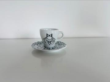 Tasse et sous tasse capuccino Le chat beschikbaar voor biedingen