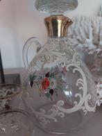 Prachtige antieke glazen handbeschilderde karaf set, Antiquités & Art, Antiquités | Verre & Cristal, Enlèvement ou Envoi