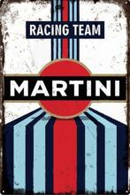 Metalen reclamebord Martini Racing team - vintage mancave, Verzamelen, Ophalen of Verzenden, Zo goed als nieuw, Reclamebord