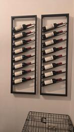 Set van 2 wijnrekken metaal zwart, Huis en Inrichting, Woonaccessoires | Wijnrekken, Ophalen, Metaal
