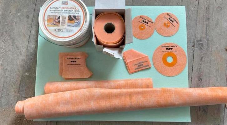 Kerdi - doek, lijm, dichtband, binnen&buitenhoeken, …, Doe-het-zelf en Bouw, Sanitair, Nieuw, Ophalen