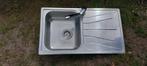 Enkele spoelbak met kraan en afvoer, Doe-het-zelf en Bouw, Ophalen, Zo goed als nieuw, Inox, Kraan
