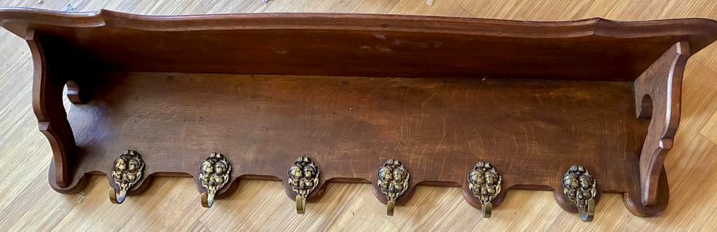 Porte manteaux mural en chene et 6 patères, Enlèvement