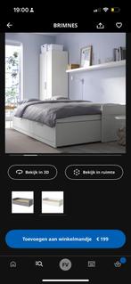 Uitschuifbaar 2 persoons bed Brimnes inclusief matrassen, Huis en Inrichting, Ophalen, Zo goed als nieuw