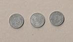 Frankrijk : 3 (gebruikte) munten van 1 fr. : 1945-1946-1949, Ophalen of Verzenden, Frankrijk, Setje