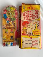 Oud speelgoed met vintage pinball flipperkast theedoos 1950, Verzamelen, Speelgoed, Gebruikt