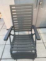 Twee verstelbare ijzeren stevige tuinstoelen, Tuin en Terras, Tuinstoelen, Ophalen, Zo goed als nieuw, Metaal, Verstelbaar