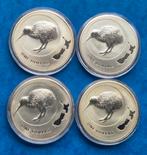 New Zealand  4 x 1 Dollar  2009  Kiwi.      1 Oz 999 Silver, Enlèvement ou Envoi, Série, Argent