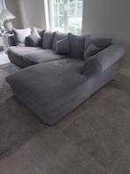 Grijze zetel met comfortabele longchair, Ophalen, Zo goed als nieuw