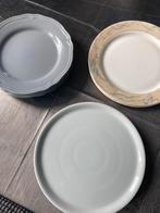 4 grijze borden 2 borden met gele boord 2 borden lichtgrijs, Nieuw, Bord(en), Ophalen of Verzenden, Aardewerk