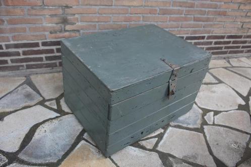Authentieke vintage houten werkkoffer, Antiek en Kunst, Curiosa en Brocante, Ophalen