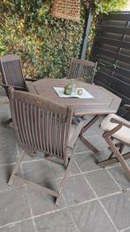 Heel stevige  tuinset van teak, Tuin en Terras, Ophalen, Zo goed als nieuw, Tuinset