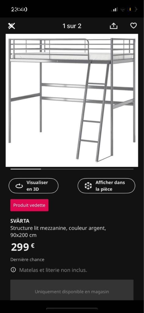 Lit superposé avec sommier intégré + plateau bureau, Huis en Inrichting, Slaapkamer | Stapelbedden en Hoogslapers, Zo goed als nieuw