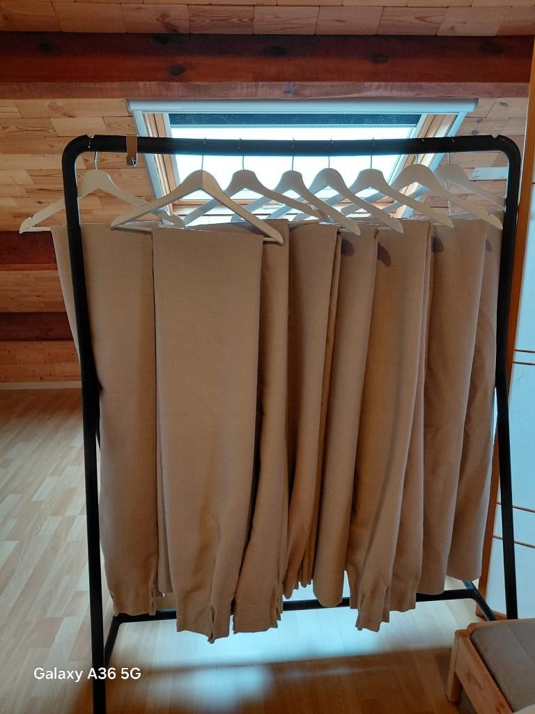 Prachtig paar beige gordijnen MADURA - zeer breed, Huis en Inrichting, Stoffering | Gordijnen en Lamellen, Zo goed als nieuw, 150 tot 200 cm