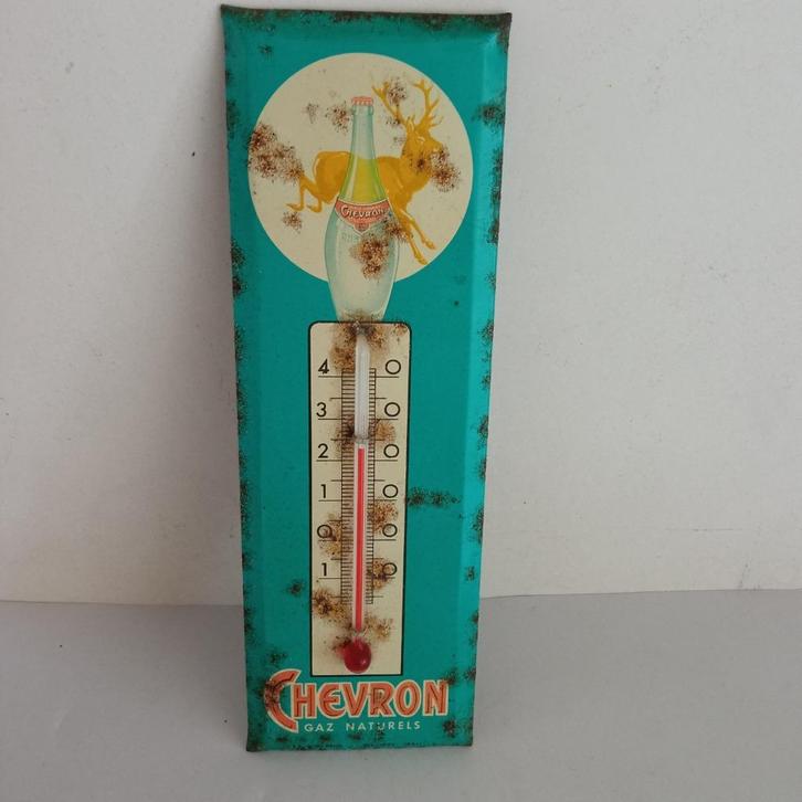 thermomètre CHEVRON de 1961, Collections, Marques & Objets publicitaires, Utilisé, Panneau publicitaire, Enlèvement ou Envoi