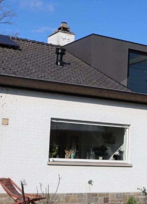 Vast houten raam 2450 x 1400 met elektrische rolluik, Doe-het-zelf en Bouw, Raamkozijnen en Schuifdeuren, Zo goed als nieuw, Raamkozijn