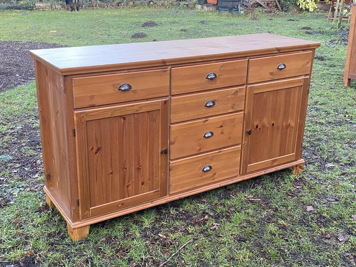 Landelijk houten dressoir / buffetkast 165 x 50 x 90 cm, Maison & Meubles, Armoires | Dressoirs, Comme neuf, 150 à 200 cm, 25 à 50 cm