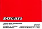 Ducati SuperSport Owners-Manual 1989, Motos, Modes d'emploi & Notices d'utilisation, Ducati