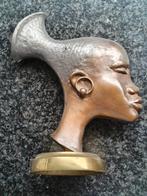 Bronzen Nubisch hoofd, Antiek en Kunst, Ophalen of Verzenden