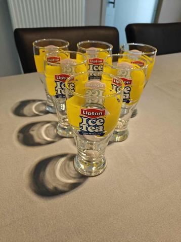 6 grote stevige glazen Ice Tea beschikbaar voor biedingen