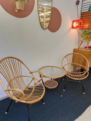 Set van 2 rotan stoeltjes en tafeltje Rohe Noordwolde beschikbaar voor biedingen