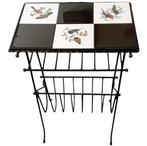 1950's smeedijzeren bijzettafel/krantenrek, Huis en Inrichting, Ophalen, Minder dan 55 cm, Gebruikt, Metaal of Aluminium