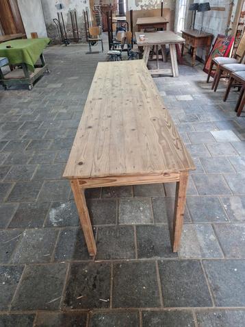 Oude smalle franse wijntafel boerentafel 273 cm, Huis en Inrichting, Ophalen, Gebruikt, Grenenhout