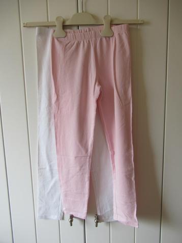La Redoute, witte en roze legging, maat 140
