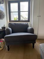 Fauteuil + Repose pied IKEA Stocksund, Huis en Inrichting, Ophalen, Zo goed als nieuw, Hout, Classique