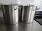 Inox kookpot 25 liter - 2 stuks, Ophalen, Zo goed als nieuw, Inox