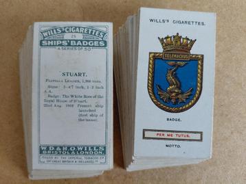 Ships' Badges complete set 50 chromos 1925 Wills beschikbaar voor biedingen
